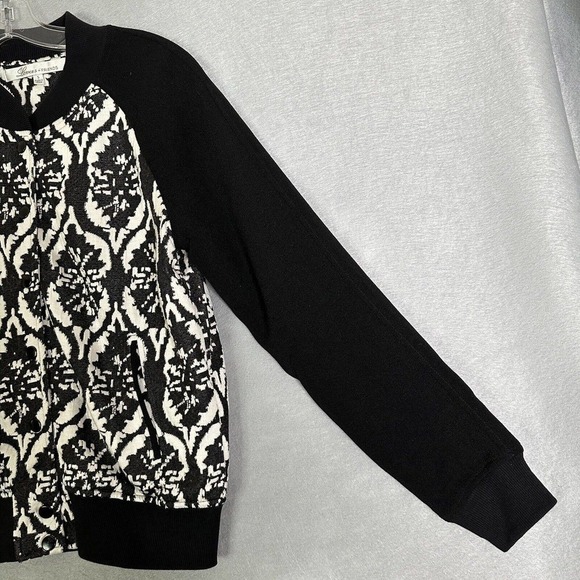 Lover + Friends Revolve Jacket Women Size Small Bomber Varsity Jacquard Artsy - Picture 6 of 14